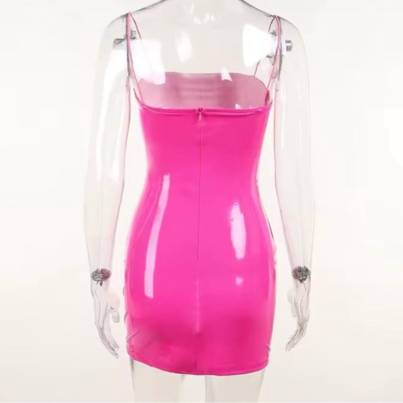 Sissy Princess Pink Latex look Corset Overbust Bustiers Top Sexy Shiny PVC S-2XL - Picture 7 of 9